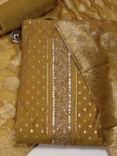 Neck Patti Chanderi Unstitched Suit Piece With Dupatta